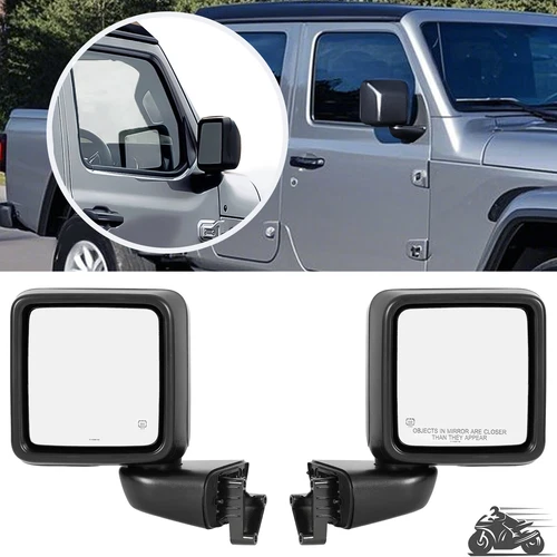 Front Door Mirrors Assembly Power Heated For Wrangler JL Gladiator JT 2018-2023