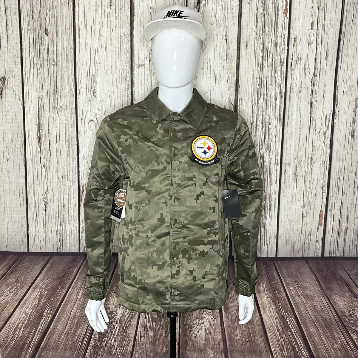 Nike NFL Pitsburgh Steelers Size Medium Salute to Service AT7798 222 Camo Jacket