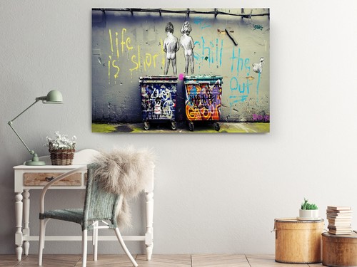 Banksy Canvas Print Peeing Boys Contemporary Wall Art Decor Durable - Picture 4 of 8