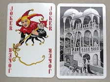 1 x Joker playing card M C Escher: Up and down AE 018