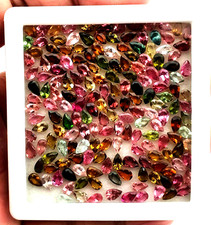 Natural Multi Tourmaline Pear Cut Loose Gemstone Lot 55 Pcs 3 5 MM 10 CT
