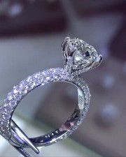 2Cttw White Round Simulated Diamond Engagement Wedding Ring 925 Sterling Silver