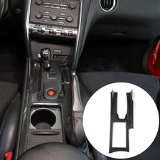 Car Accessories Dry Carbon Gear Shifter Panel Cover Trim For Nissan GTR 2008-16