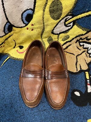 Allen Edmond Holton brown leather moccasin Penny Loafer Sz  display picture 1