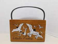Vintage Enid Collins of Texas Wooden Box Purse Bag 1960’s MCM Wheeler Dealers