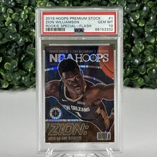 Zion Williamson 2020 NBA Hoops Premium Rookie Special Flash Prizm PSA 10 SSP