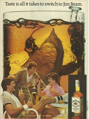 1983 Jim Beam Bourbon Whiskey ''Taste'' vintage print ad 80's advertisement