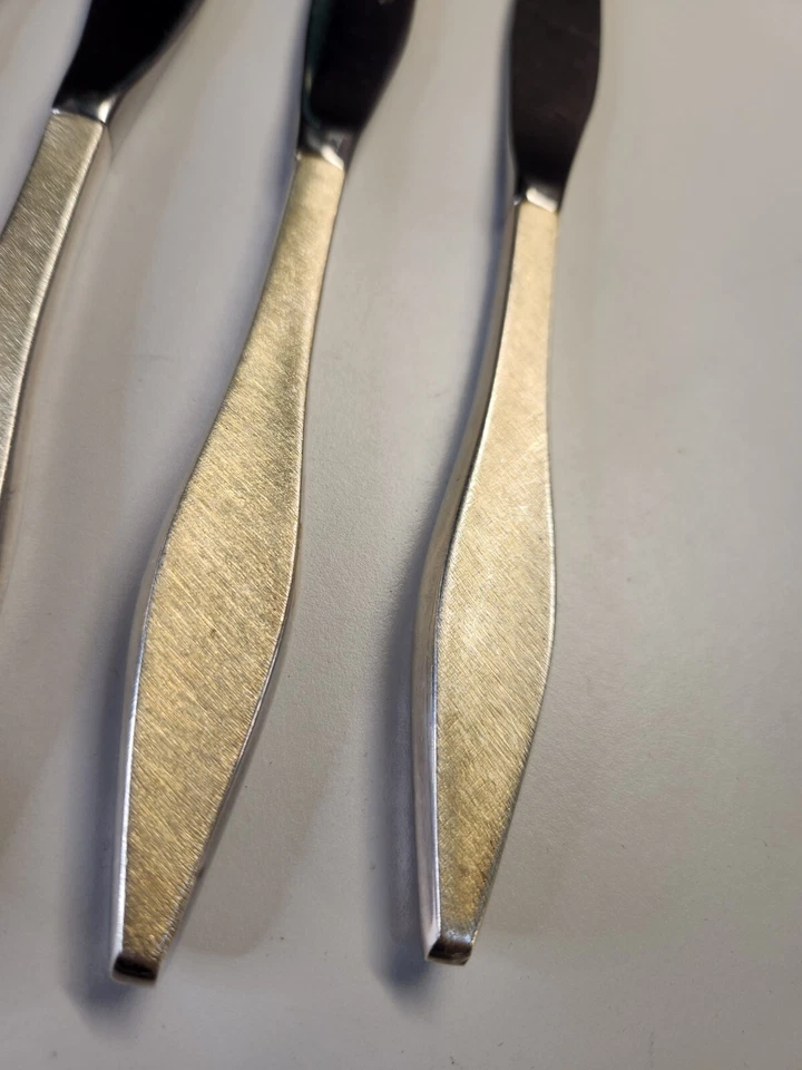 Juego De 4 CUCHILLOS MODERNOS Sterling Reed & Barton Cellini 9" Sin Mono Foto 3 de 4