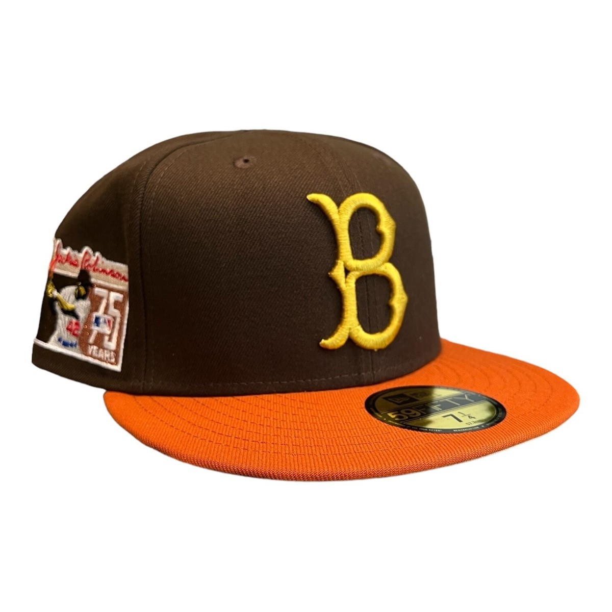 New Era Brooklyn LA Dodgers 59FIFTY Hat Cap Brown Jackie Robinson
