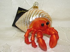 Glass Christmas ornament, hermit crab.