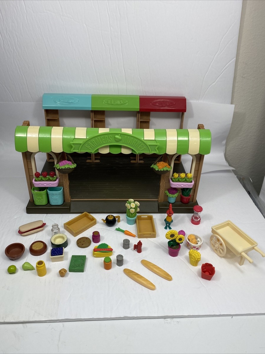 Li'l Woodzeez Playset Hoppin' Farmers Market Set w/Play Food! | eBay