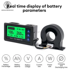 DC 9-100V 100A/400A Battery Level Monitor Hall Coulomb Meter Voltmeter Ammeter