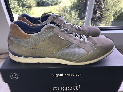 Herren Bugatti Turnschuhe Schuhe 44 grau oliv khaki getragen