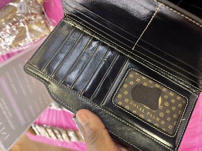Pure Leather Women Wallet JM Royal Palm (Black Wax ) | eBay