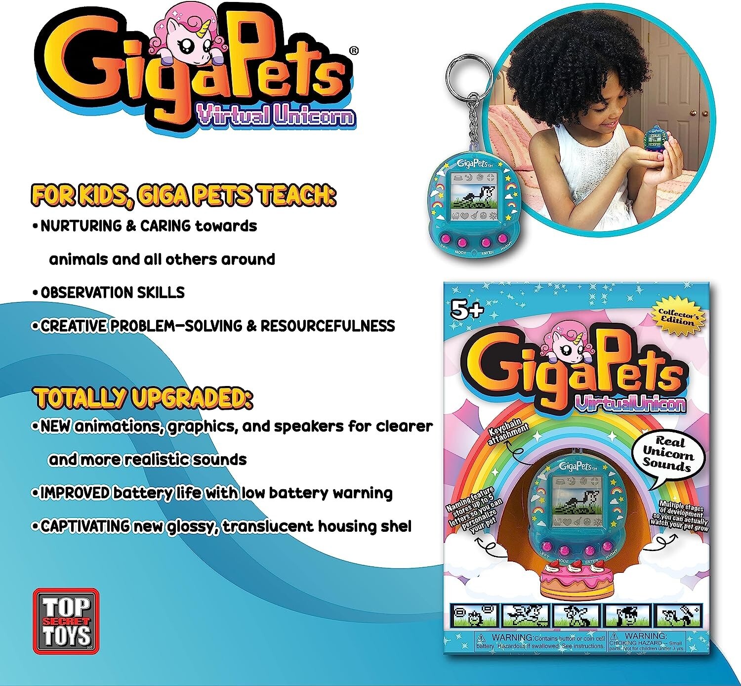 Giga Pets Angelic Unicorn Virtual Animal Pet Toy, Upgraded Collector’s