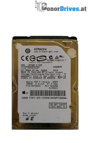 Hitachi 5K500 B-320 - HTS545032B9SA02- 320 GB - SATA - 220 0A90161 01 Rev.*