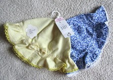 Girls 2 Pack Sun Hats Blue Floral/Yellow Stripe Age 12-18 Months Brand New WL