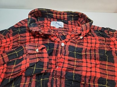 David's Shirts Mens Plaid Flannel Long Sleeve Button Up Shirt Medium