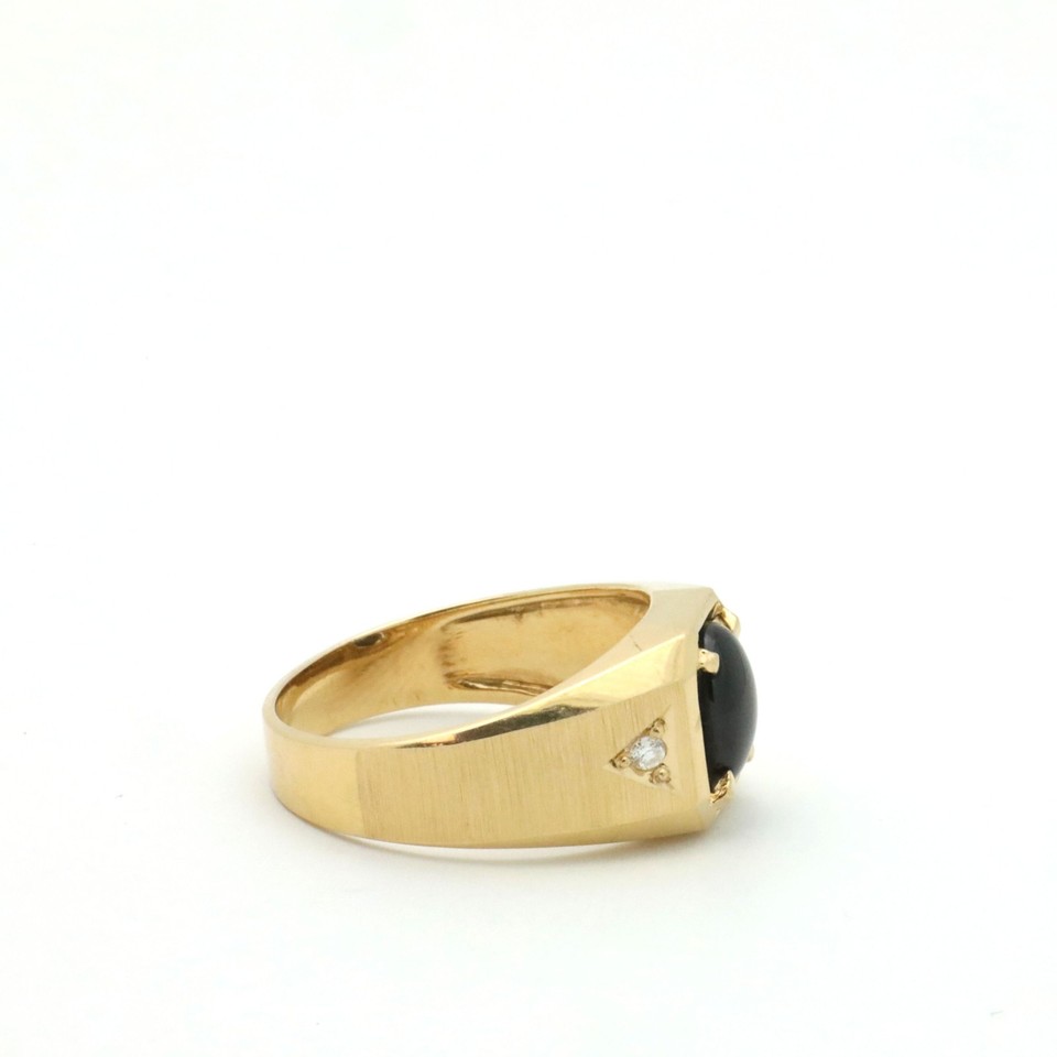 Bague Homme Or Jaune 10k Avec Micro-pavé De Diamants - Taille 10.5, Occasion Très Bon état