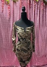 Tan Scripted Two In One Dress