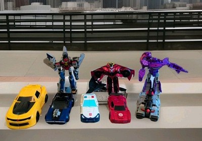Lot 8 Transformers 1 Step Cyberverse Bumblebee Autobot Shockwave Sideswipe Prowl