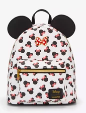 Loungefly Disney Minnie Mouse Ears & Bows Mini Backpack NWT