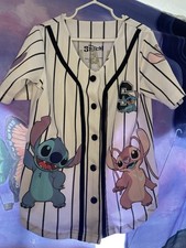 Disney Stitch & Angel Button Up Baseball Jersey Girls Size 7/8
