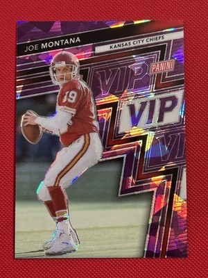 Joe Montana 2025 Panini NSCC VIP Gold Pack #28 Purple Ice /50 KC Chiefs