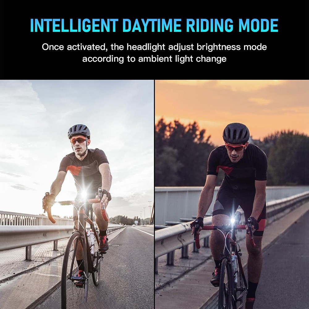 Waterproof LED Bike Light USB Rechargeable Bicycle Front Headlight w/ 120dB Horn