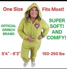 BRAND NEW The Grinch One Piece Hooded Sleepwear Men/Women Official Dr. SEUSS  