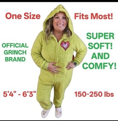 BRAND NEW The Grinch One Piece Hooded Sleepwear Men/Women Official Dr. SEUSS !!!