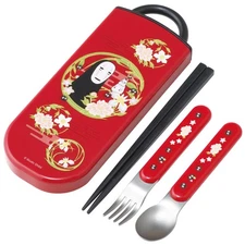 No- Face Utensil Set - Includes Reusable Fork, Spoon, Chopsticks and Carrying...