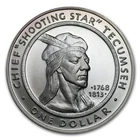 2002 1 oz Silver Round - Shawnee Tribe (Chief Tecumseh)