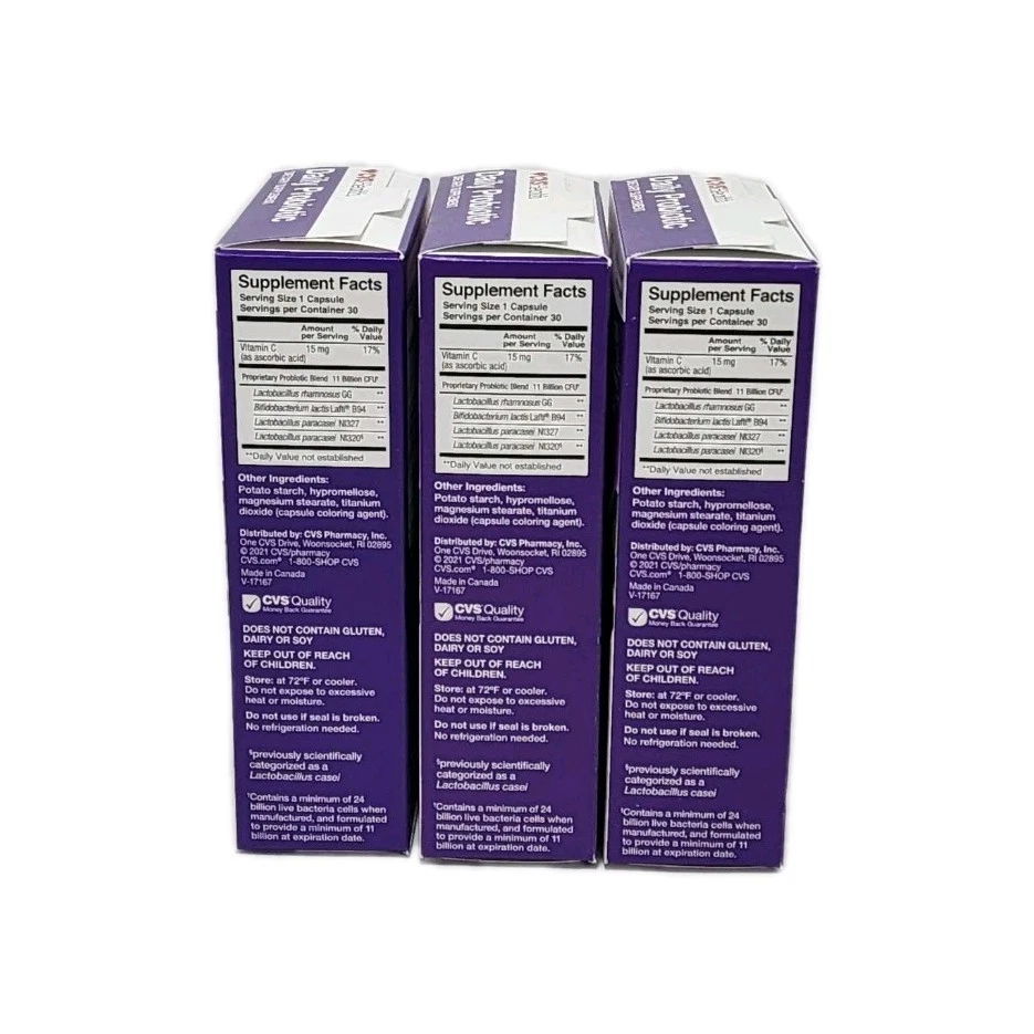 3 X Probióticos Probióticos Diarios 24 Mil millones de UFC 4 Cepas 30 Cápsulas - 06.2027  Foto 3 de 3