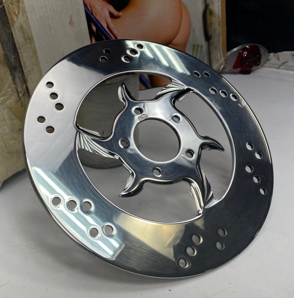 08-26 Harley Touring M8 Softail Sportster 11.8" Brake Disc Rotor Raven Front - Image 3 of 4