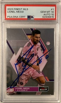 2023 Topps Finest MLS Lionel Messi Signed #1 PSA GEM MT 10 Auto