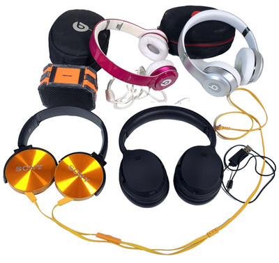 Lot of 5 - Headphones & Speaker Beats Solo HD, Solo3 Sony MDR-XB450 all UNTESTED