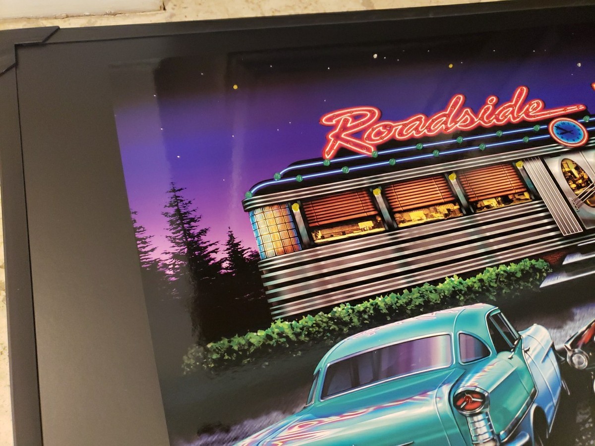 LED ライティング ポスターROAD SIDE of AMERICA Roadside Diner Hot Rods Scenes From Vintage America LED Art 36 x