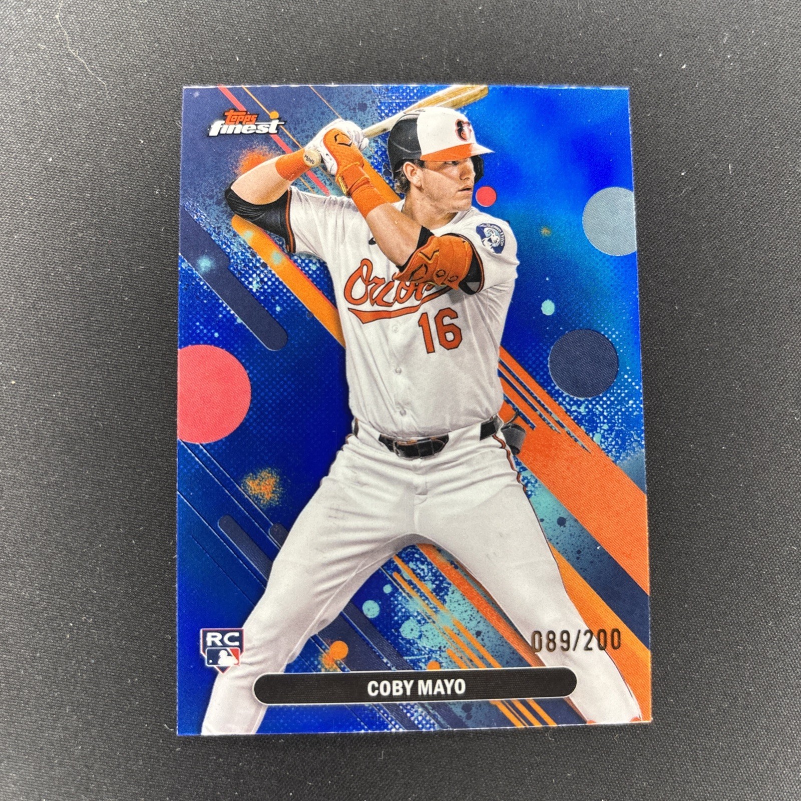 2025 Topps Finest - Common Coby Mayo #26 Blue Refractor 89/200 (RC) Orioles