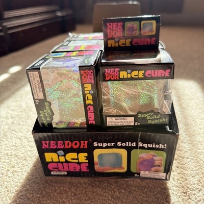 Lot of 12 Nee Doh Nice Ice Cube (ALL GLITTER) Stress reliever toy