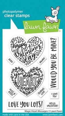 Lawn Fawn, clear stamp, magic heart messages