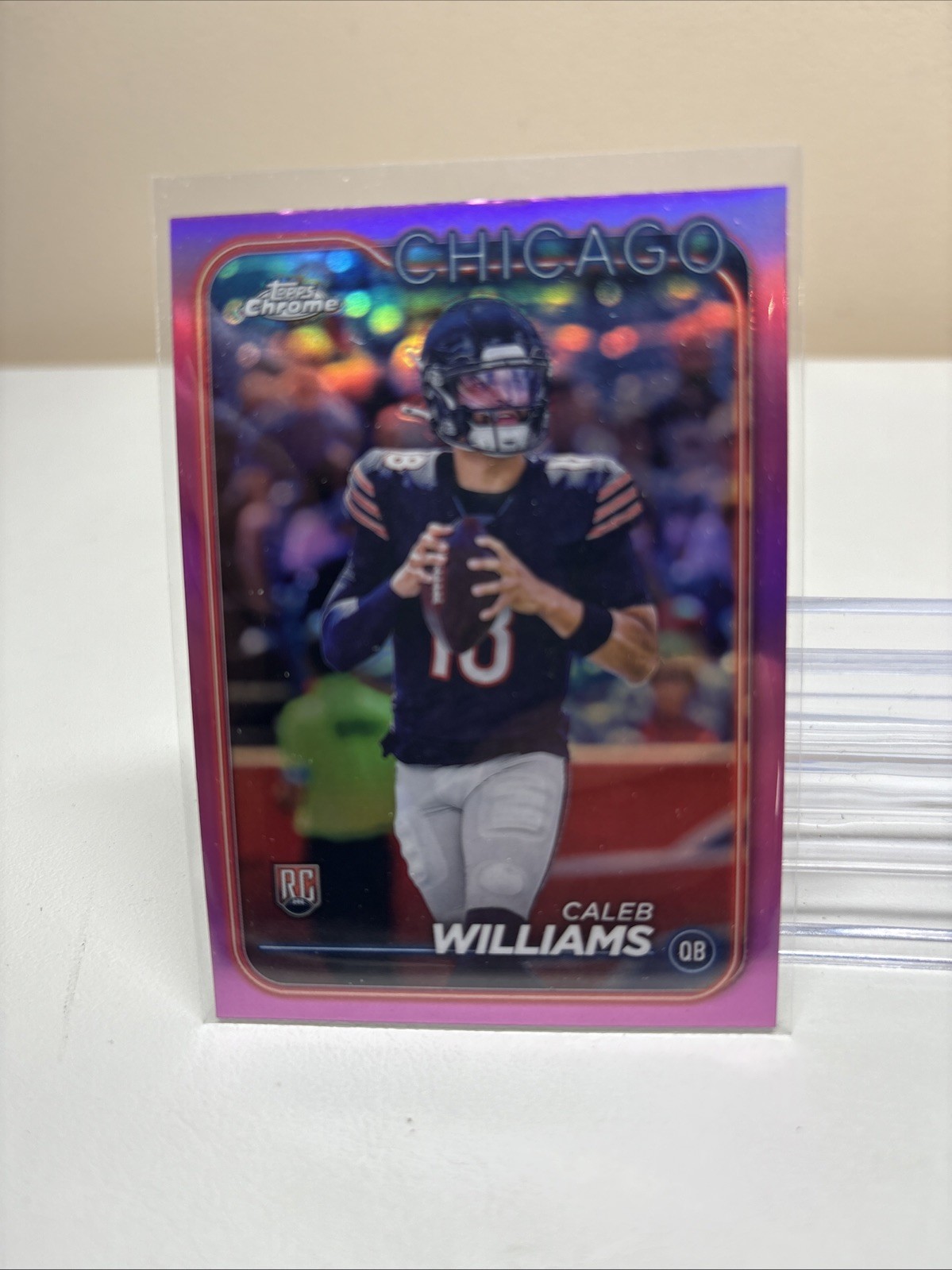 2024 Topps Chrome Football Caleb Williams Pink Refractor Rookie RC Bears #202