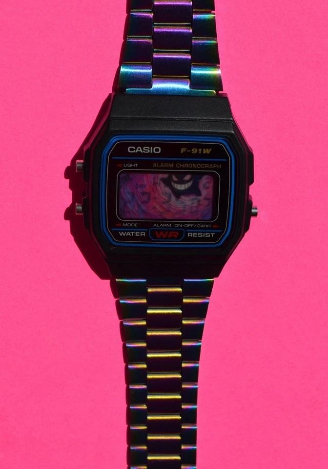 Custom "Gengar" 👻 Unique F-91W Casio Mod - Bild 3 von 4
