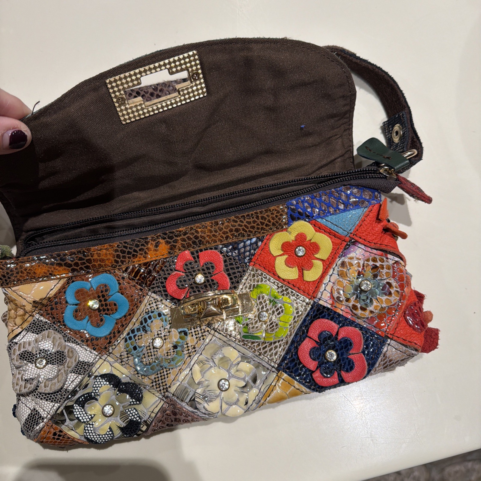 Bohemian Boho Style Patchwork Leather Shoulder Bag - image 3