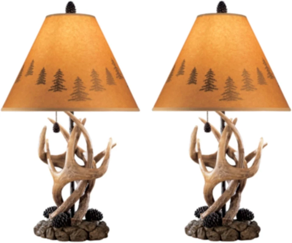Signature Design by Ashley Derek Rustic Cabin Antler Lamp Set, 2 Count, Brown - Image 2 of 4