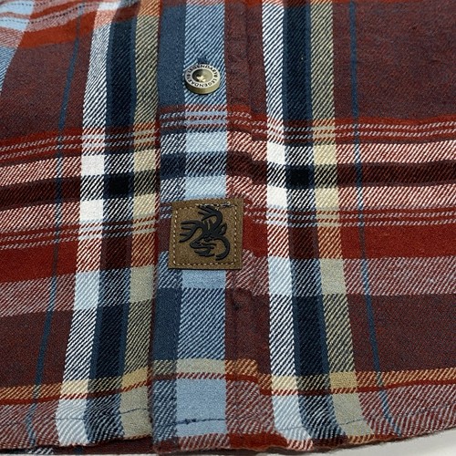 Legendäres Whitetails Buck Camp Flanellhemd rot kariert Cordbesatz Größe Medium - Bild 7 von 8
