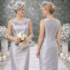 BNWT Jacques Vert UK 10 Shantung Dress Mother of the Bride Wedding Guest  Cruise