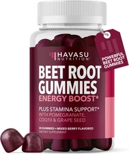 Beet Root Gummies + COQ10 Nitric Oxide Booster for Healthy Energy & Circulation