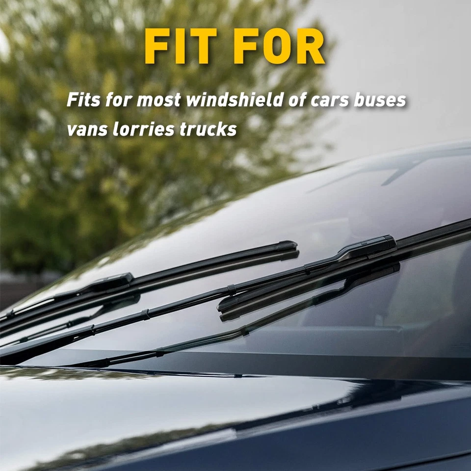 4 PIEZAS Universal 28 pulgadas Coche Autobús Silicona Sin Marco Limpiaparabrisas Recambios Foto 3 de 4