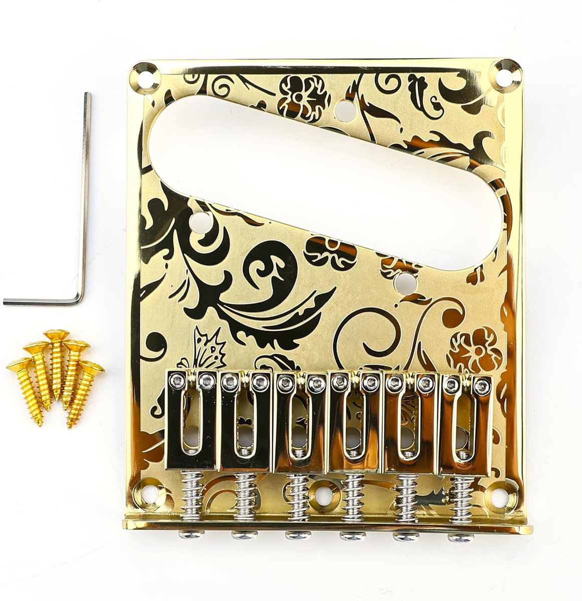 Gold Engraved Steel Guitar Bridge Fit Telecaster Tele | eBay
